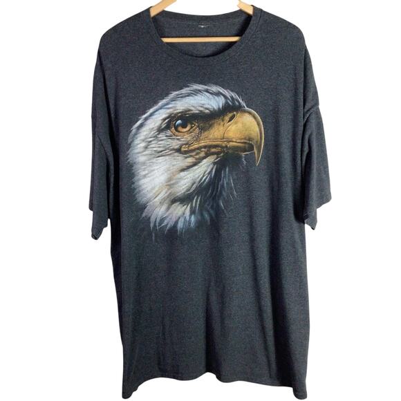 Classic Bald Eagle American biker T Shirt Gray 2XL - Picture 1 of 3